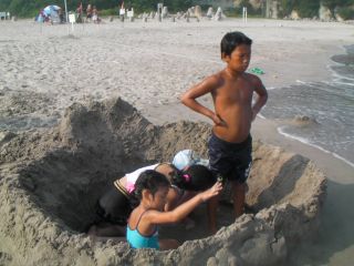 川尻海水浴場へ