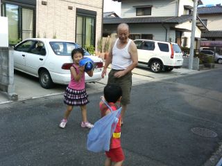 サッカー練習中