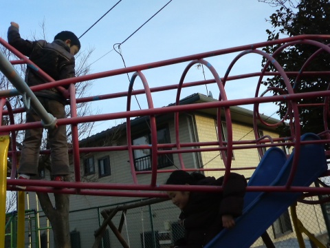 遥、久々の幼稚園